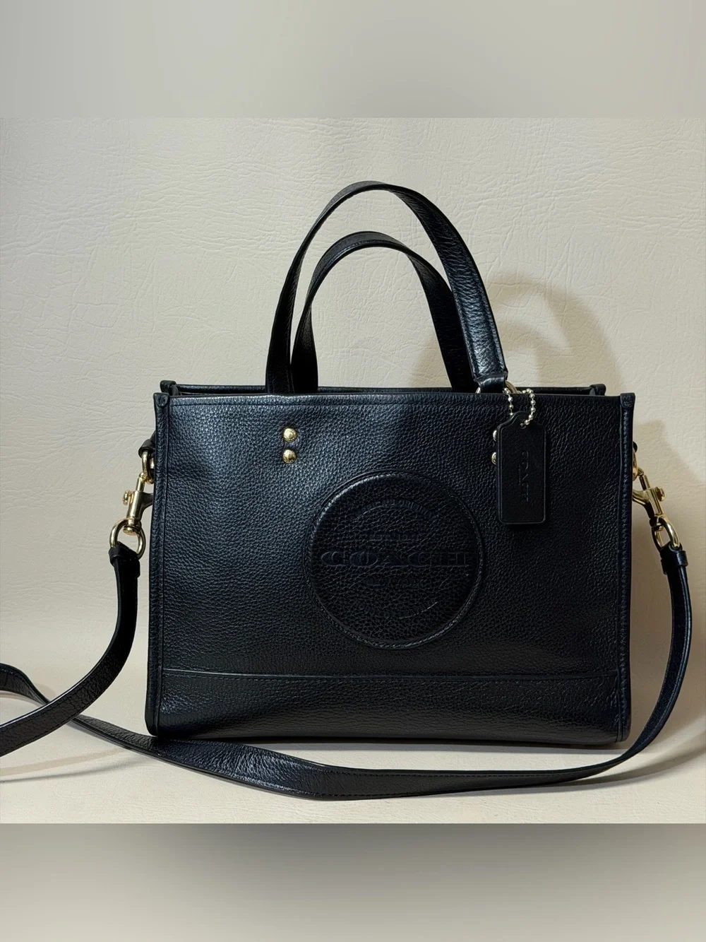 COACH C2004 Dempsey Carry All With Patch Tote Bag 2WAY Bag Hand Bag